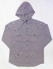 greyson hooded woven shirt-navy