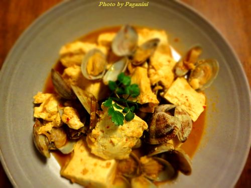 fried asari-clam & tofu