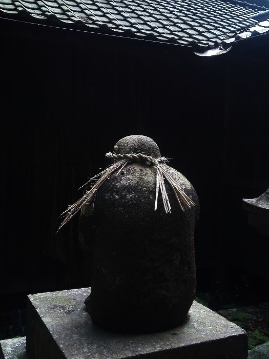 池浦山王神社猿像の背中